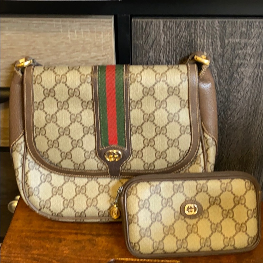 Vintage authentic Gucci bag and coin bag